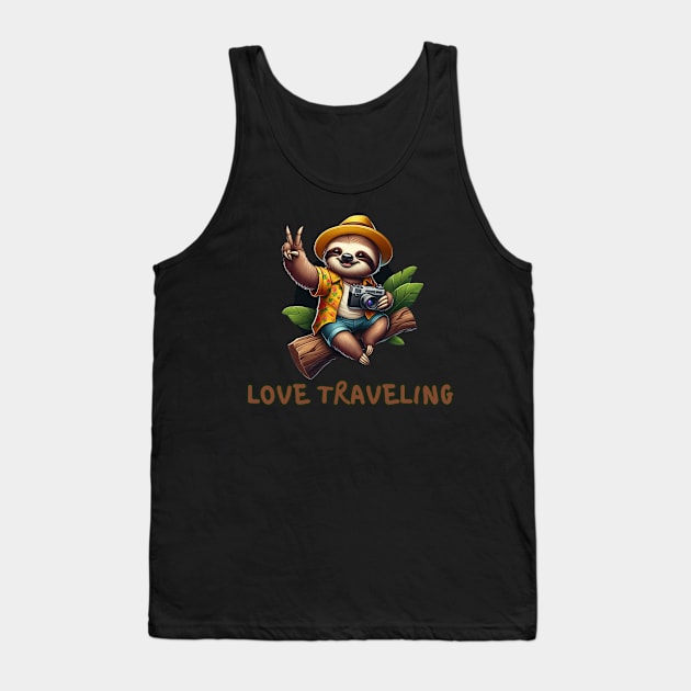 traveling sloth Tank Top by Amare Animalia